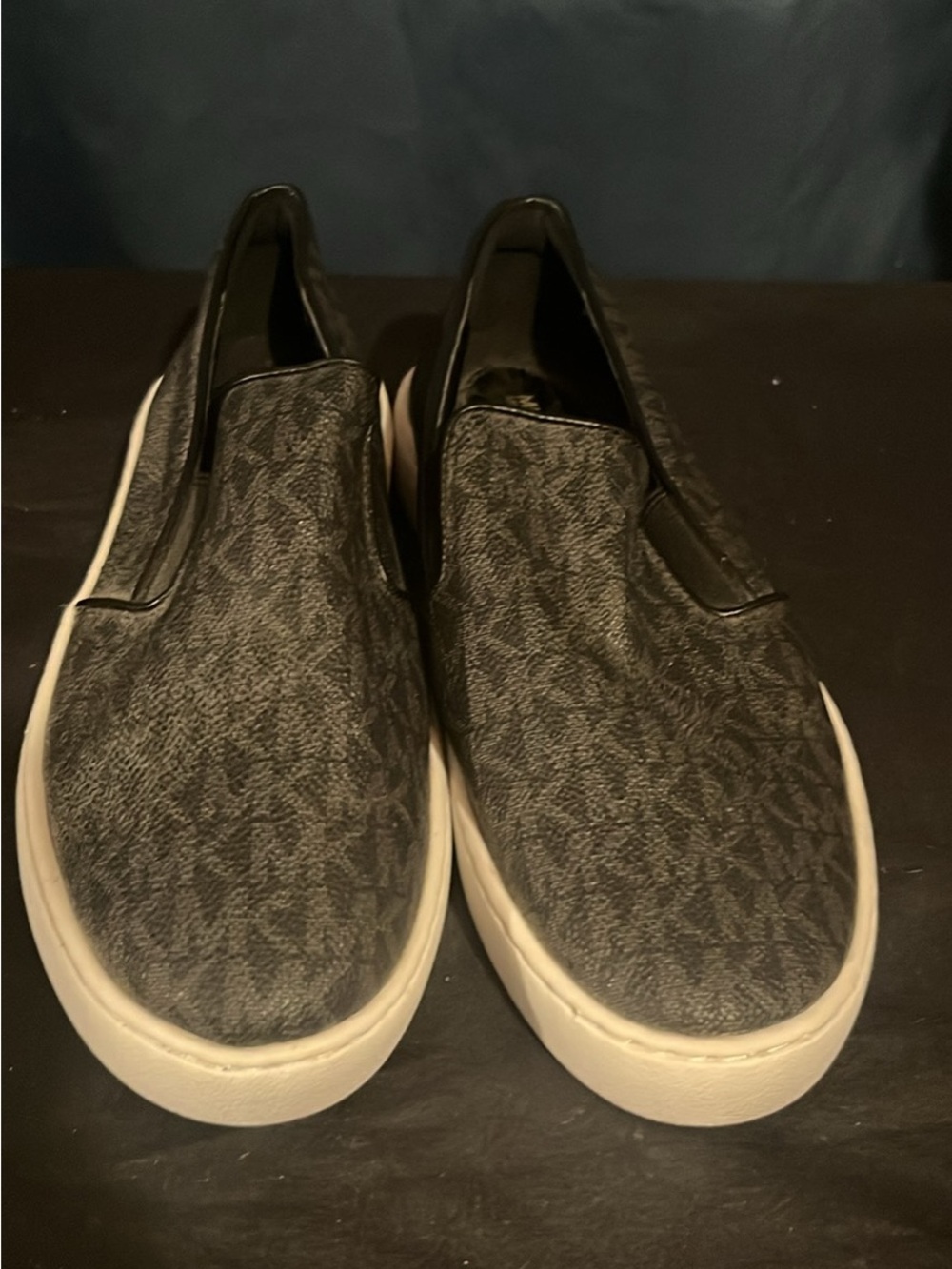 Michael Kors Gray Logo Slip-On Flats